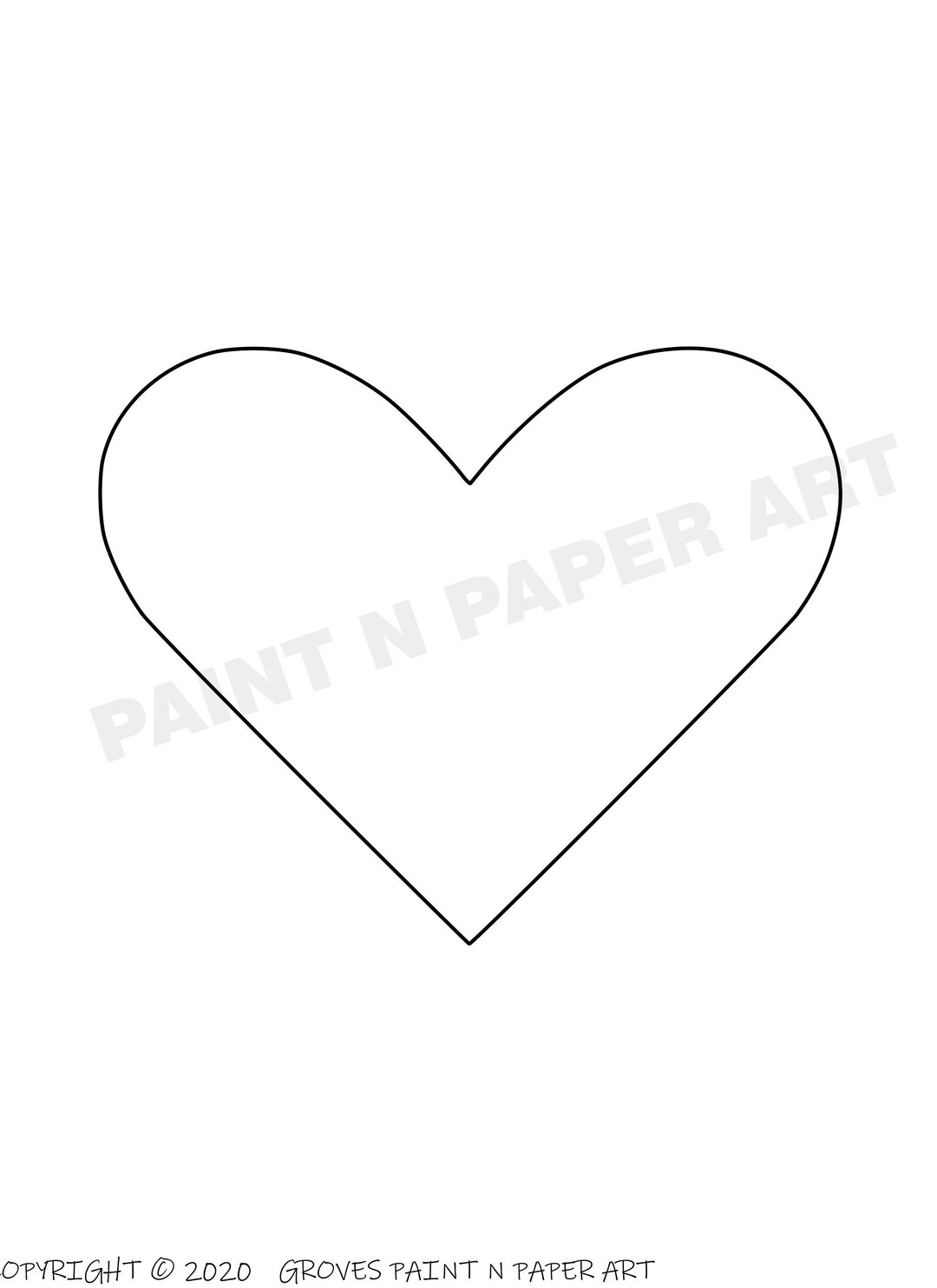Printable Heart Template PDF, Digital Download, Download Heart, School