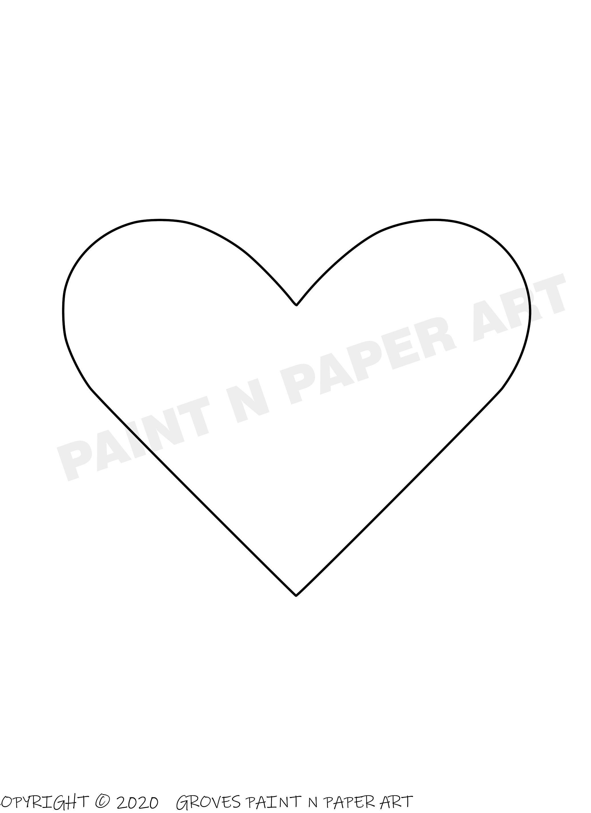 Printable Heart Template: 6x4.8 Inch PDF (digital Download) - Etsy