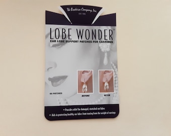 LOBE WONDER Earring Support Patches for Damaged; Stretched; and Torn Earlobes  (60 patches)