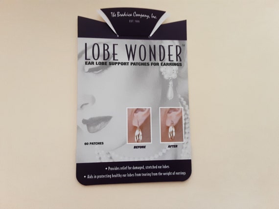 LOBE WONDER Earring Support Patches for Damaged; Stretched; and Torn  Earlobes (60 patches)