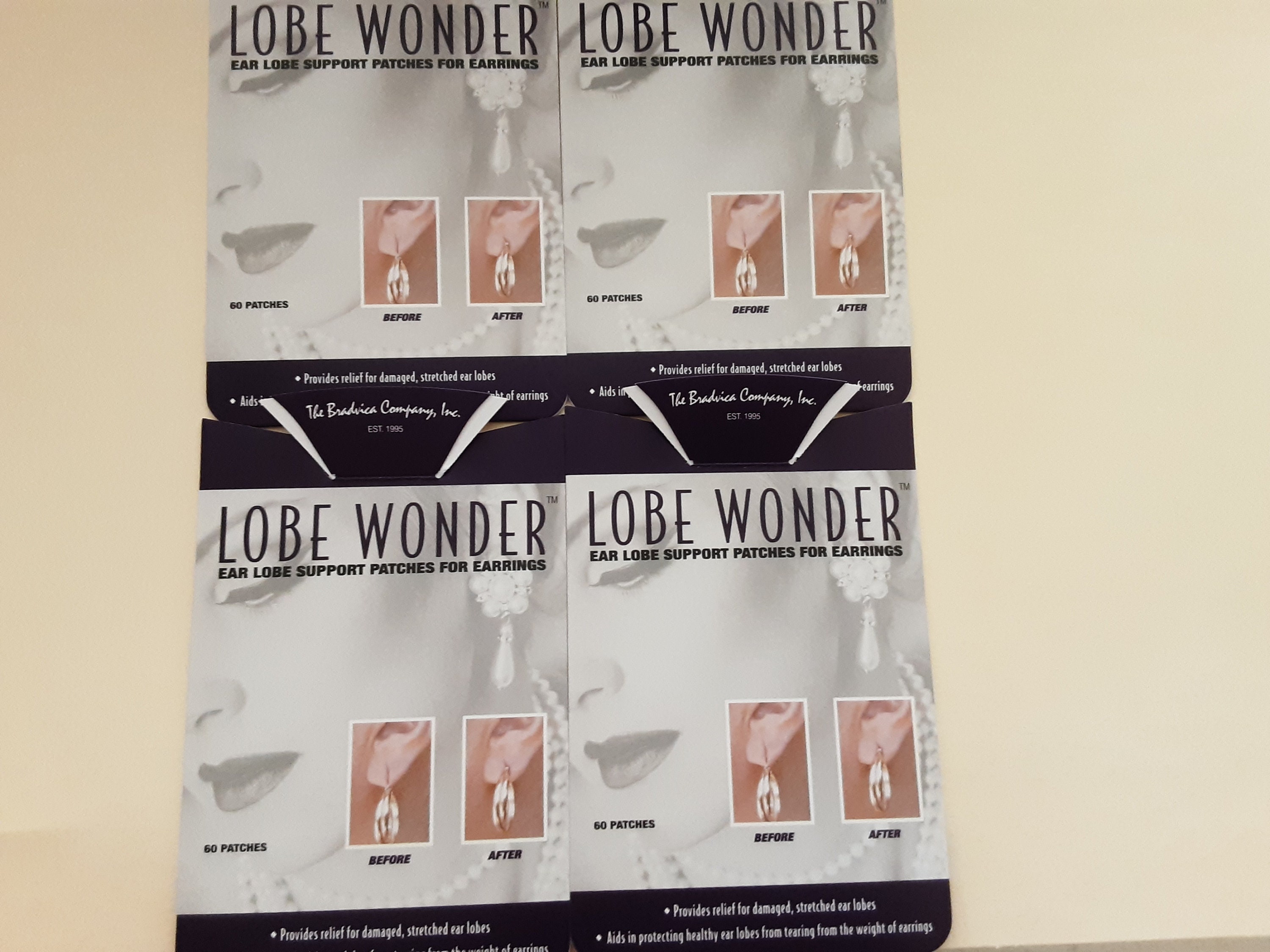 Lobe Wonder Earring Support Patches, 60-Count (Pack of 4) 