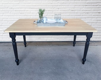 MODERN FARMHOUSE TABLE // Painted Farm Table // Rustic Modern Table // Boho Dining Table // Breakfast Table // Farmhouse Desk
