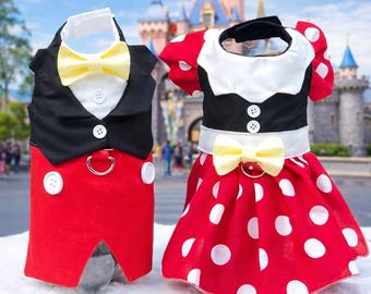 Mouse-Inspired Polka Dot Dog Dress Harness -Made to Order– Handmade in the USA