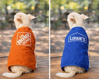 Hardware Store Dog Apron Costume, Handyman Pet Outfit, Orange Blue Dog Work Apron, Made to Order Halloween Dog Costume, DIY Father's Day Pet