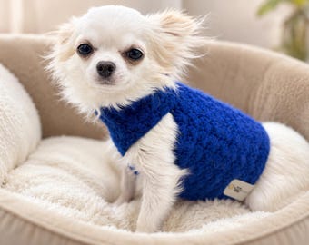 Crochet Dog Sweater Ready to Ship, Cute Handmade Small Dog Sweater, Warm Chihuahua Yorkie Sweater, XS S Pet Apparel, Winter Dog Outfit