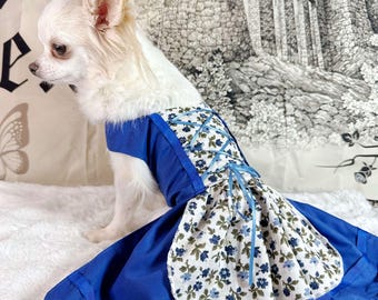 Handmade Bavarian Dirndl-Inspired Pet Dress – For All Dog Sizes – Matching "Lindenhosen" Design