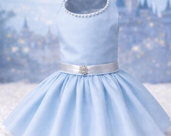 Handmade Glass Slipper Pet Dress Harness | Made to Order Fairytale Ballgown Outfit | Custom Small Pet Formal Dress