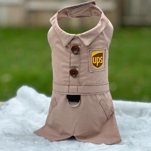 Classic Courier-Inspired Dog Costume | Tan Delivery Vest for Pets