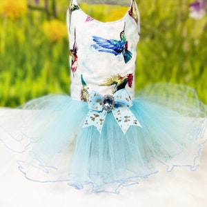 Hummingbird Ballet Tutu for Pets with Removable Bow - Whimsical  Attire for Small Dogs and Cats