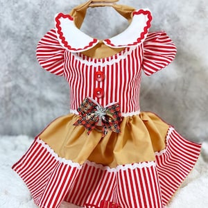 Costume da imbracatura per cani maschi o femmina di Natale di pan di zenzero