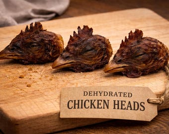 Dehydrated Chicken Head Dog Treat | Natural Enrichment Chew for All Breeds | Single Ingredient Cat Treat | Farm to Paw