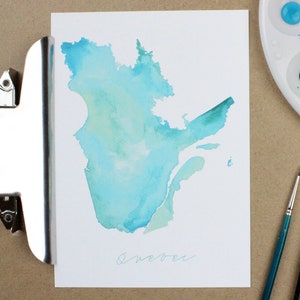 Carte du Québec, Impression du Québec, Cadeau du Québec, Impression de carte aquarelle, Affiche de carte, Art mural de carte, Cadeau de carte aquarelle, Carte de Montréal, Impression d’art canadien