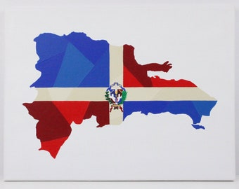 Dominican Republic, Original Painting, Travel Gift, Map Gift, Dominican Flag, Dominican Art, Travel Art, Dominican Republic Map, Map Art