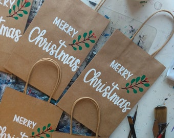 Aangepaste kerstcadeautas, gepersonaliseerde kerstcadeautas, gepersonaliseerde kerstcadeautas, Merry Christmas-cadeautas, aangepaste cadeautas, kerstcadeauzakje set, naam cadeauzakje