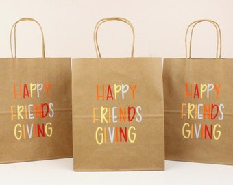 Friendsgiving Gift Bags, Happy Friendsgiving, Custom Gift Bags, Friendsgiving Favor Bag, Thanksgiving Gift Bag Ideas, Personalized Gift Bag
