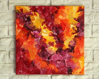 Original Colorful Abstract Painting, Textured Wall Art, Rainbow Artwork, Modern Wall Art, Living Room Wall Decor, Vibrant Abstract Painting