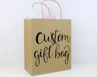 Custom Gift Bags, Name Gift Bags, Calligraphy Bags, Bridal Shower Gift Bags, Bachelorette Gift Bags, Birthday Gift Bags, Hand Lettered Bags
