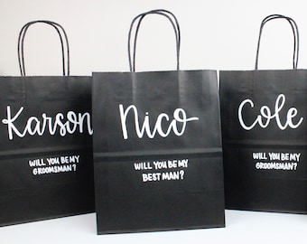 Groomsmen Gift Bag, Groomsmen Proposal Gift, Custom Gift Bag, Groomsman Gift, Best Man Gift, Bridal Party Gift Bags, Personalized Gift Bags