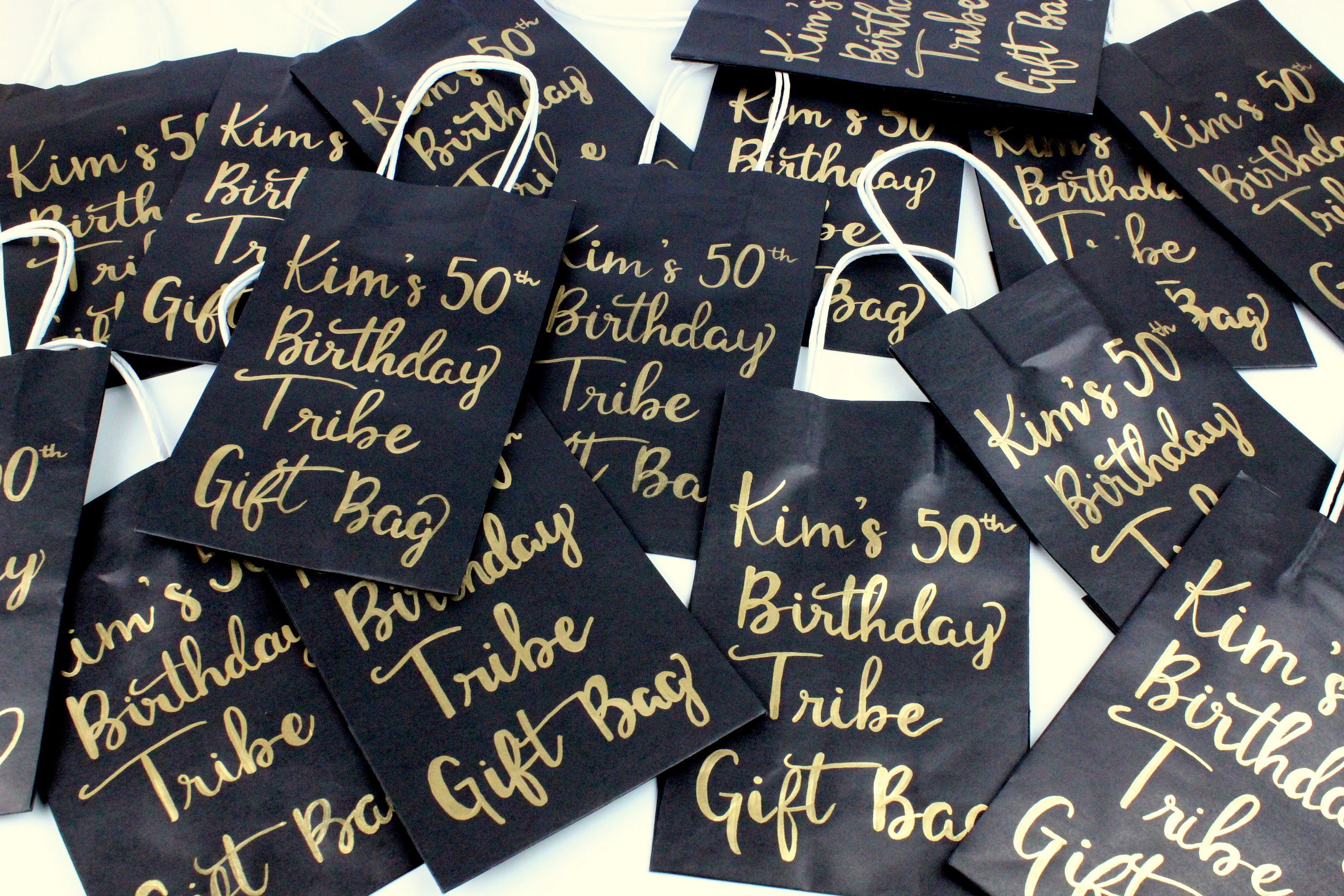 Custom Gift Bags Name Gift Bags Calligraphy Bags Bridal Etsy