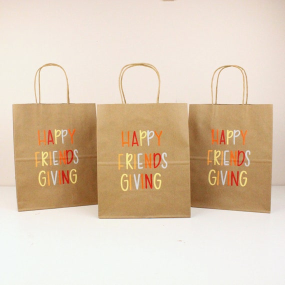 Friendsgiving Gift Bags, Happy Friendsgiving, Custom Gift Bags, Friendsgiving Favor Bag, Thanksgiving Gift Bag Ideas, Personalized Gift Bag