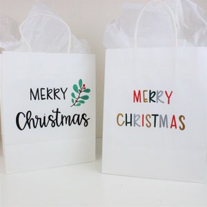 Custom Christmas Gift Bag, Personalized Christmas Gift Bag, Merry Christmas Gift Bag, Custom Gift Bag, Christmas Gift Bag Set, Name Gift Bag image 5