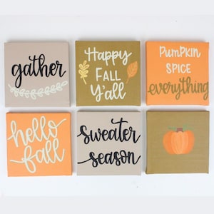 Lot de décorations automne pour plateaux, Mini enseigne automne, Happy Fall Yall, enseigne citrouille épicée, décoration automne pour plateau à gradins, décoration étagère automne, bonjour l&#39;automne