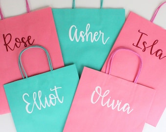 Personalized Gift Bag, Custom Gift Bag, Bachelorette Gift Bag, Easter Gift Bag, Pink Gift Bag, Wedding Gift Bag, Bridesmaid Proposal Bag