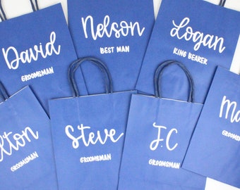 Navy Gift Bags, Custom Gift Bag, Bridesmaid Gift Bag, Wedding Party Gift Bag, Birthday Gift Bag, Groomsmen Gift Bag, Personalized Gift Bags