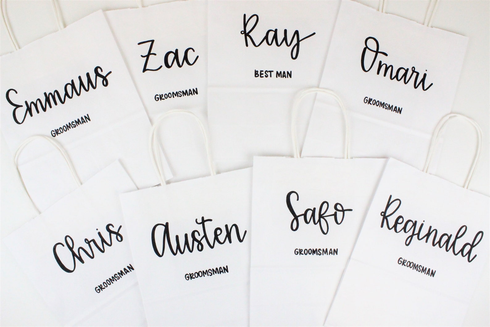 Custom Gift Bags Name Gift Bags Calligraphy Bags Bridal Etsy
