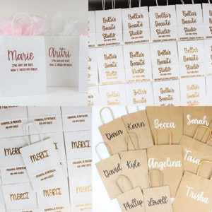 Custom Gift Bags, Name Gift Bags, Calligraphy Bags, Bridal Shower Gift Bags, Bachelorette Gift Bags, Birthday Gift Bags, Hand Lettered Bags image 2