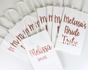 Bride Tribe Gift Bag, Custom Gift Bags, Bachelorette Gift Bags, Bridesmaid Gift Bag, Wedding Gift Bag, Name Gift Bag, Bridal Shower Gift Bag