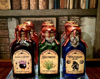 A Trio of Decorative colour changing Potions