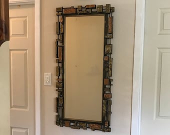 Mid-Century Modernist 'Syroco' Brutalist Wall Mirror Circa 1970s