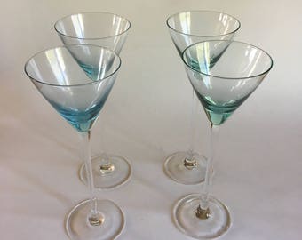 Vintage Long Stem Cordial Aperitif Glasses Set of 4