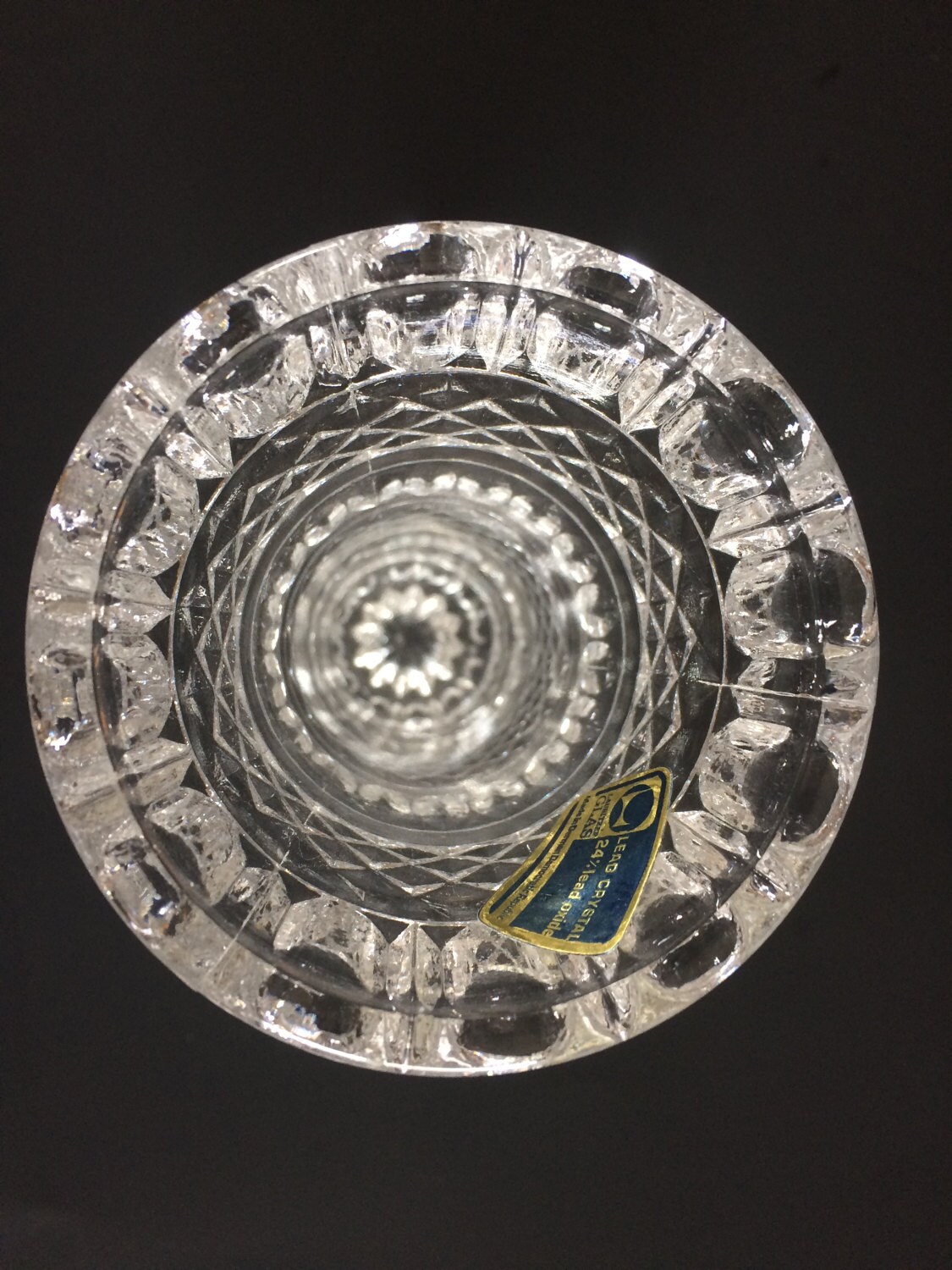 工芸品 大型クリスタル花瓶 ドイツ製、鉛含有 LAUSITZER GLAS 24