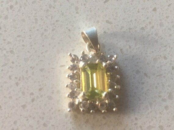 Sterling silver pendant, solid 925 silver with pe… - image 4