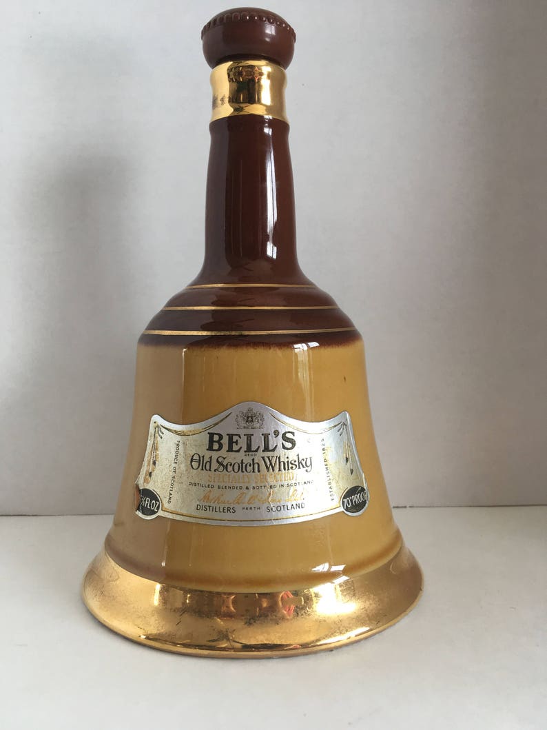 Vintage Bell's Old Scotch Whisky Decanter Tan an Cream Etsy
