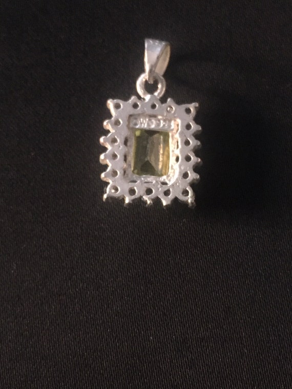 Sterling silver pendant, solid 925 silver with pe… - image 8