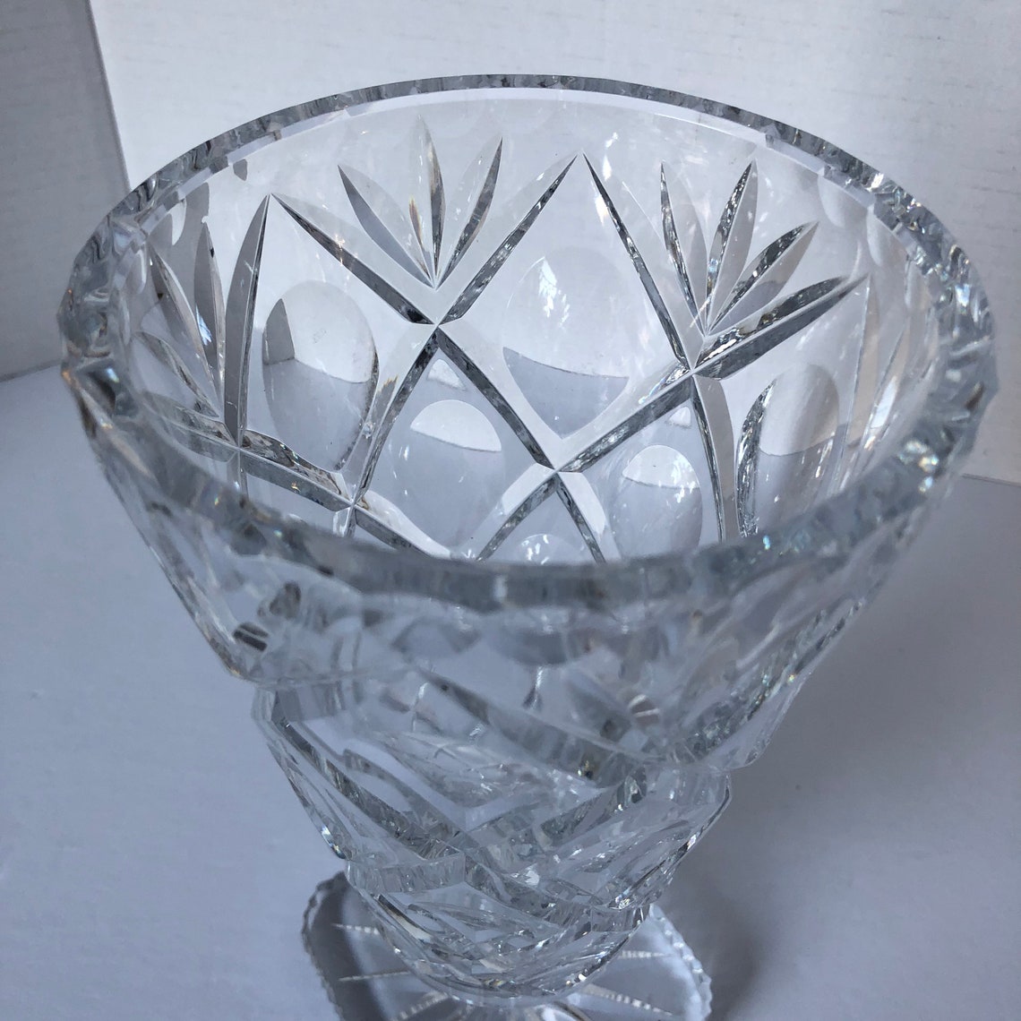 Cut Lead Crystal Square Footed Vase Urn Bohemia Crystal | Etsy