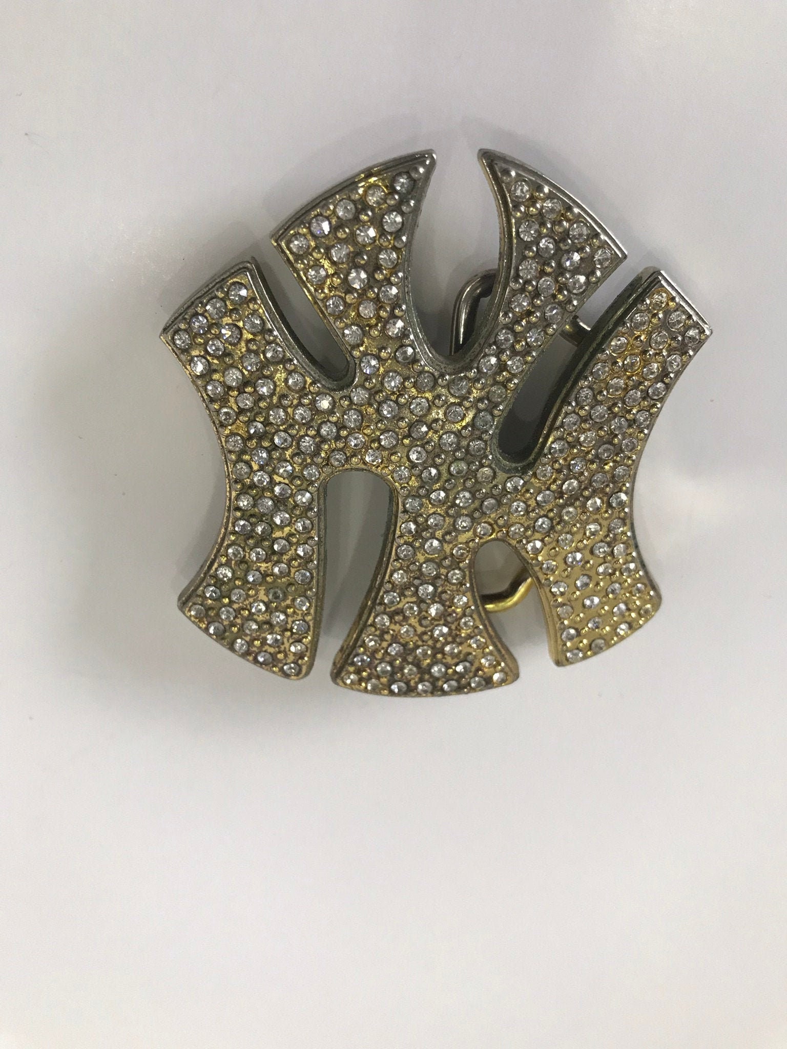 Vintage Gold Tone New York (NY) Belt Buckle With Rhinestones Vintage Gold Tone New York (NY) Belt Buckle With Rhinestones