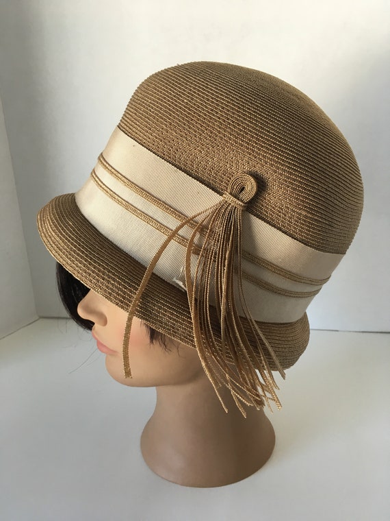 Vintage 1920's Art Deco Cloche Great Gatsby Hat, … - image 7