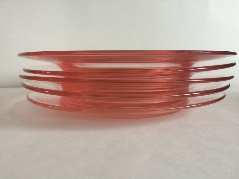 Set of 5 Tiffin-Franciscan Canterbury II Pink Luncheon Plates