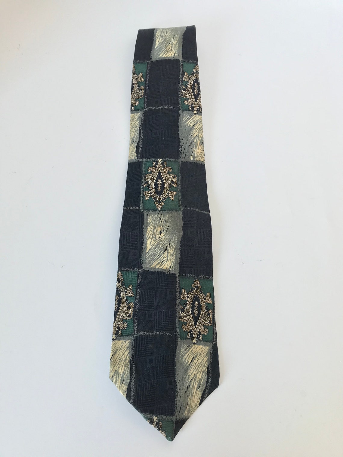 Vintage Oscar de la Renta Men's Silk Necktie in Black and | Etsy