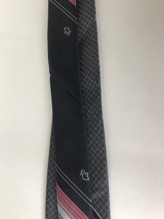 Vintage Christian Dior Men's Necktie with Black, Red,… Gem