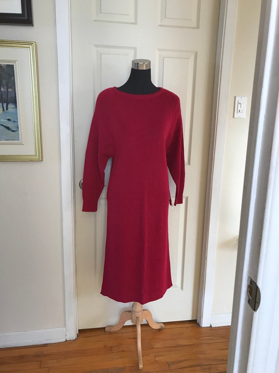 Vintage  I. B Diffusion Red Slip-on Sweater Dress 