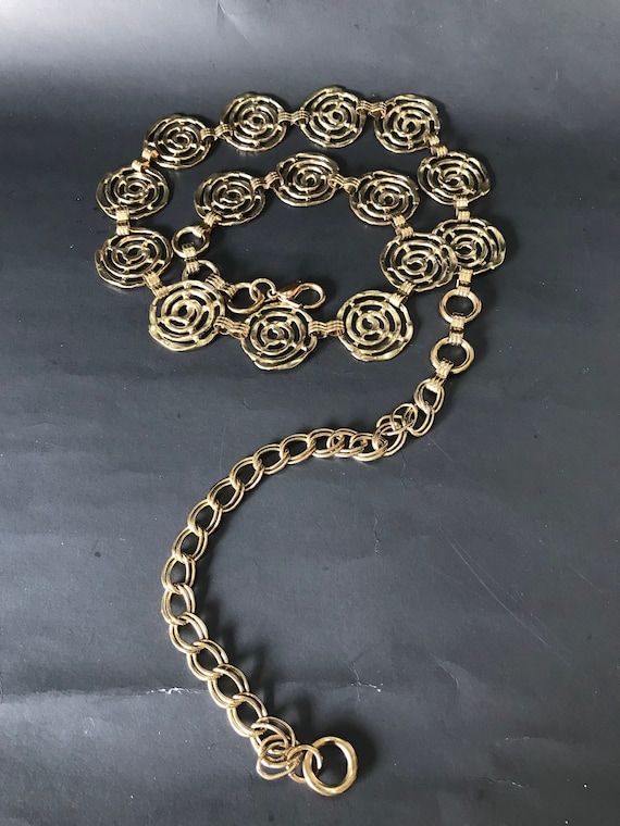 Vintage 1970s Brutalist Link Belt, Modernist Abstr