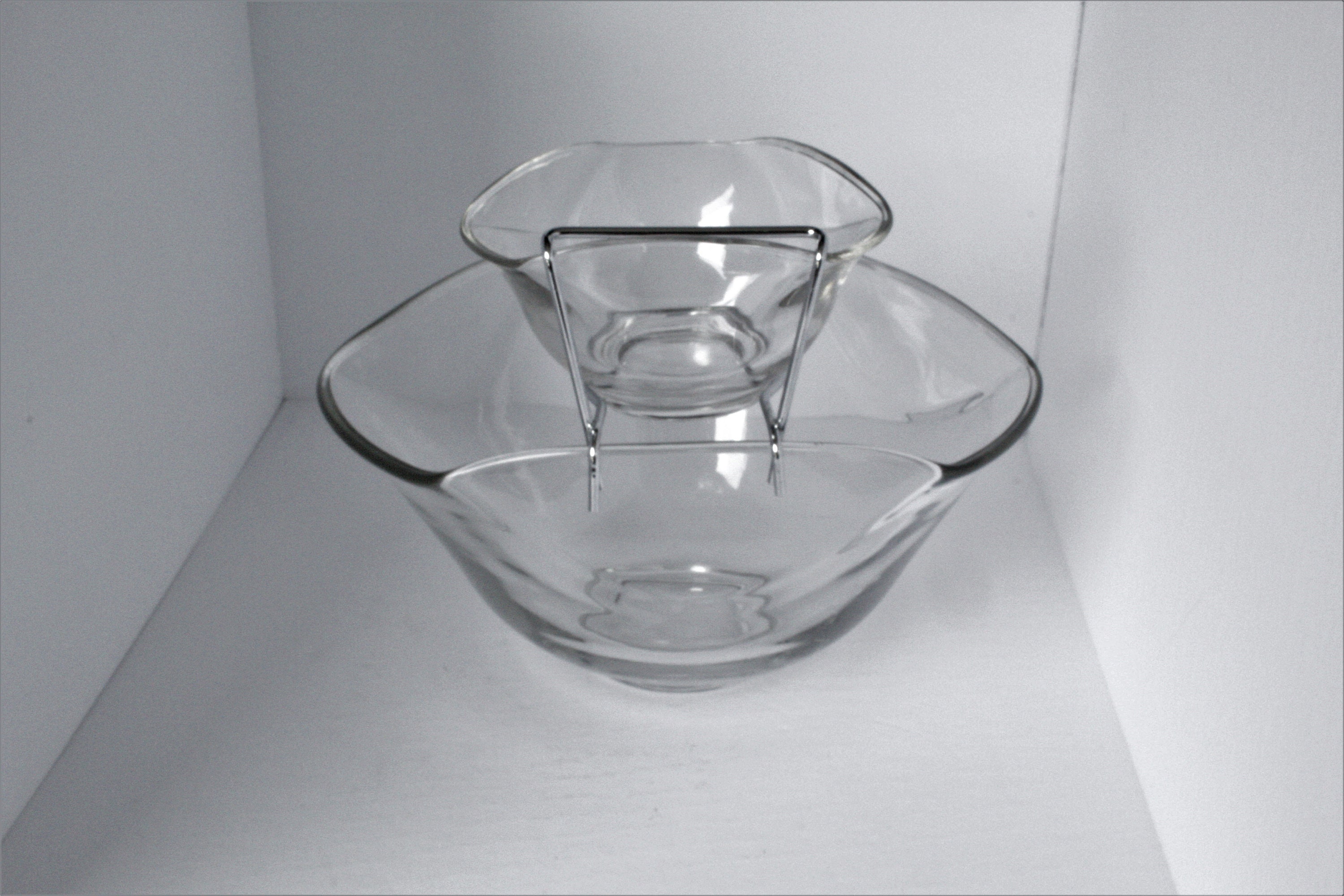 Vintage Indiana Glass Chip and Dip Set Clear Glass Party Bowls Etsy UK