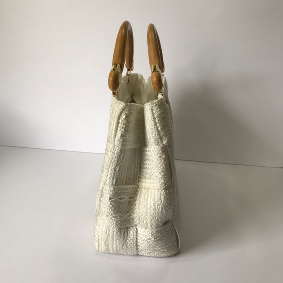 Vintage 1960s Ivory and White 100% Straw Woven Ha… - image 8