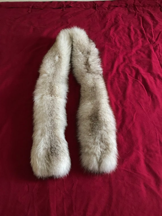 Vintage White Arctic Blue Fox Fur Tails Boa Colla… - image 6