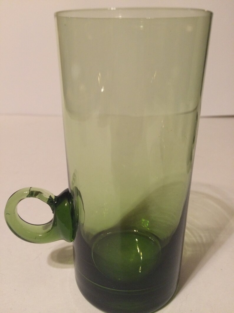 Set of 6 Hand Blown Glass Cordial Glasses With Applied Handles Etsy